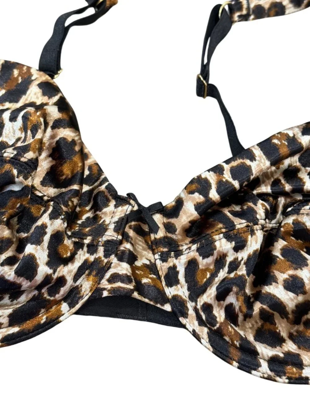 Victoria's Secret 36C Second Skin Satin Leopard Print Unlined Perfect Coverage